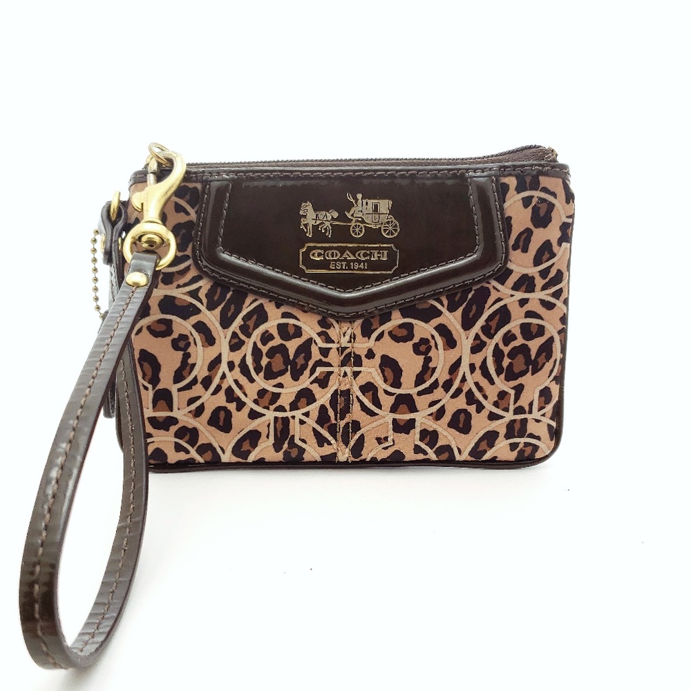 Coach, Madison Ocelot Op Art Animal Print Wristlet